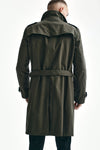 trench in cotone tecnico verde militare men L'impermeabile - 3