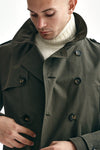 trench in cotone tecnico verde militare men L'impermeabile - 5