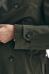 trench in cotone tecnico verde militare men L'impermeabile - 6