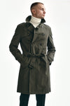 trench in cotone tecnico verde militare men L'impermeabile - 7