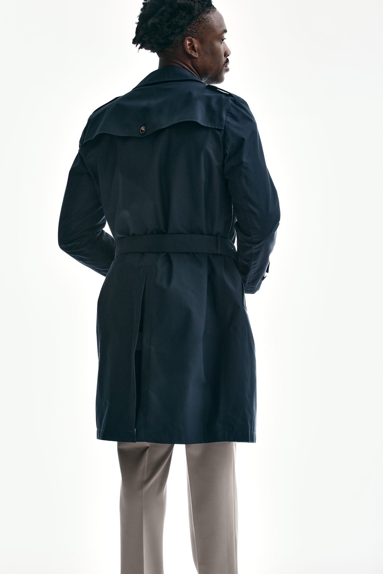 trench in cotone tecnico blu men L'impermeabile - 3