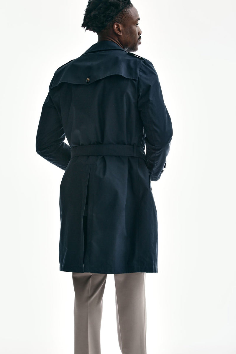 trench in cotone tecnico blu men L'impermeabile - 3