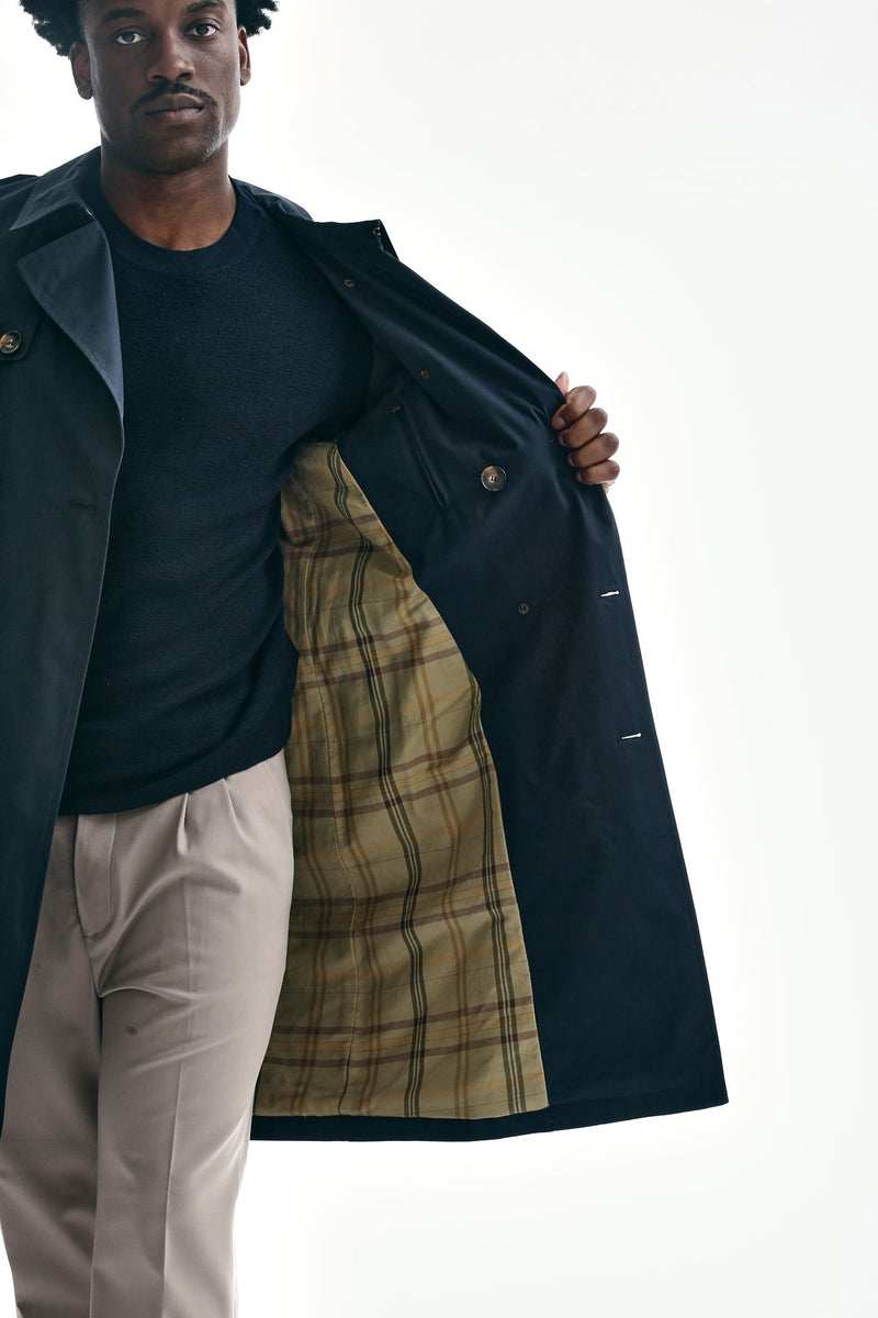 trench in cotone tecnico blu men L'impermeabile - 8