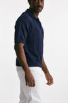 polo lavorata in cotone blu men Atomo factory - 4