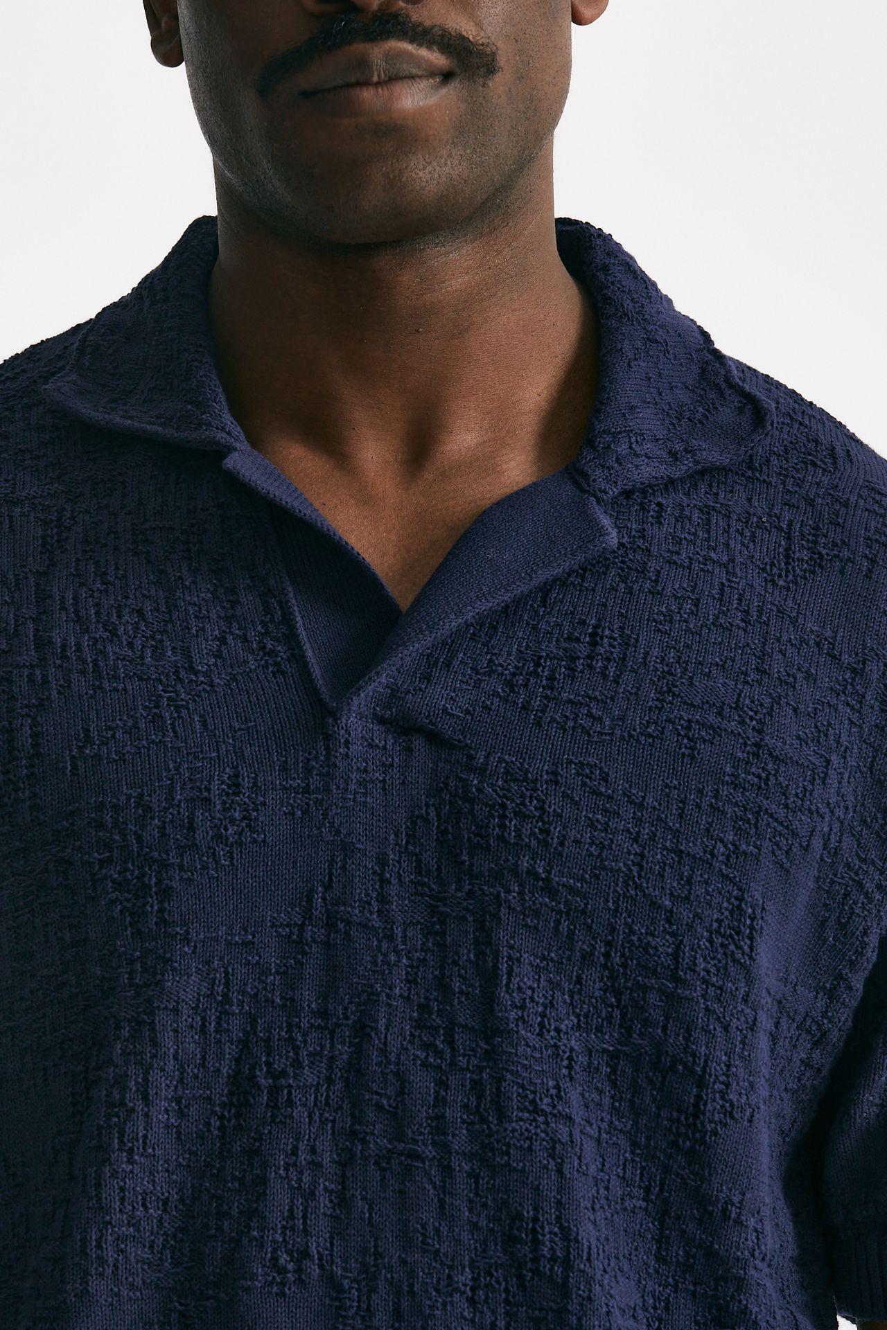 polo lavorata in cotone blu men Atomo factory - 5