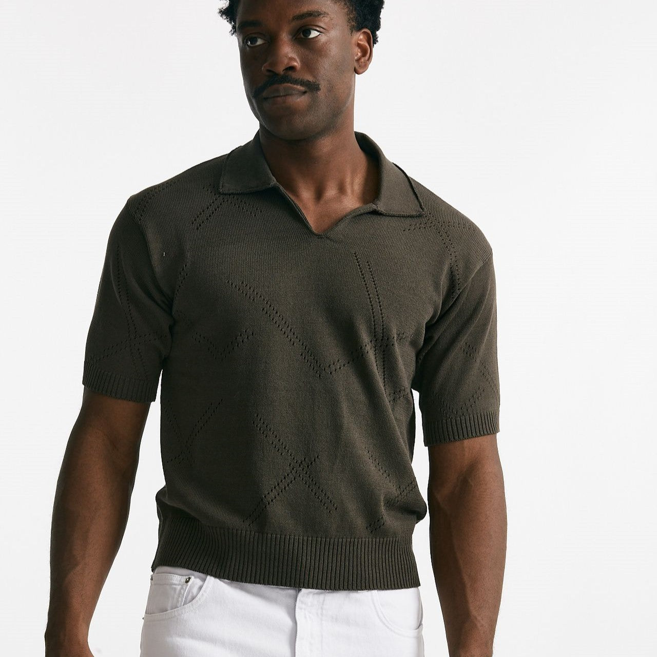 polo traforata in cotone testa di moro men Atomo factory - 7