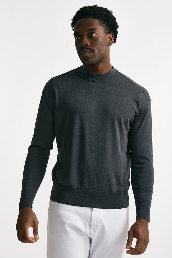 maglia girocollo in cotone grigio men Atomo factory
