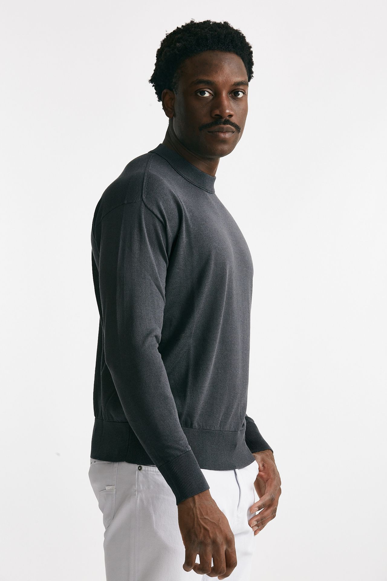 maglia girocollo in cotone grigio men Atomo factory - 4