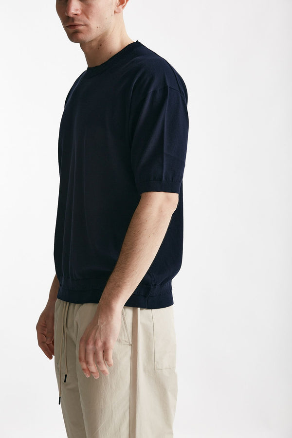 t-shirt in cotone blu men Atomo factory