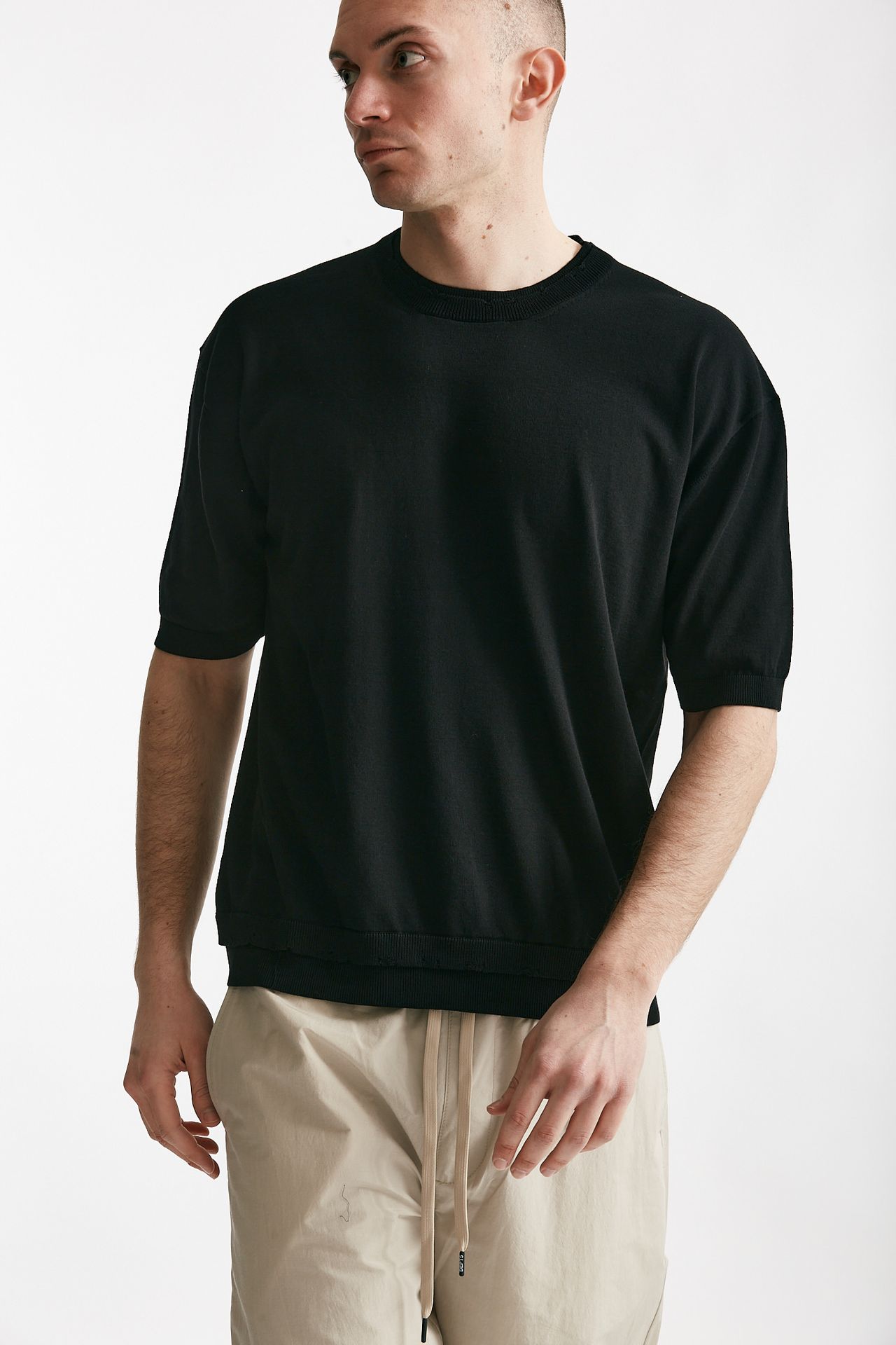 t-shirt in cotone nero destroyed men Atomo factory - 1