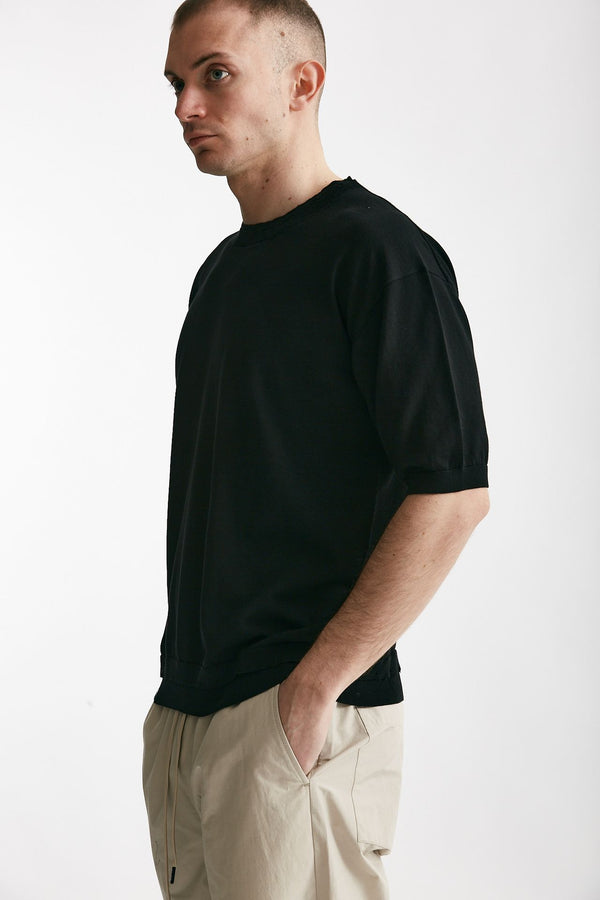 t-shirt in cotone nero destroyed men Atomo factory