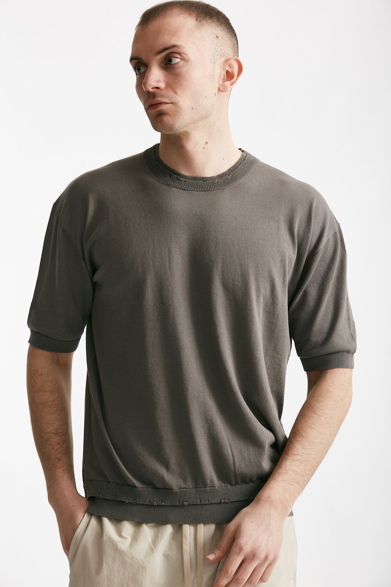 t-shirt in cotone grigio men Atomo factory - 1