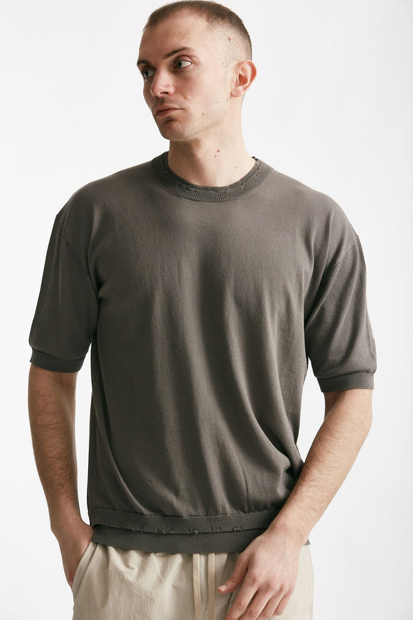 t-shirt in cotone grigio men Atomo factory