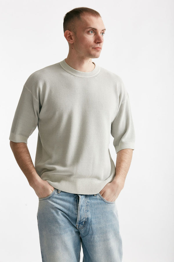 t-shirt in cotone lavato grigio perla men Atomo factory