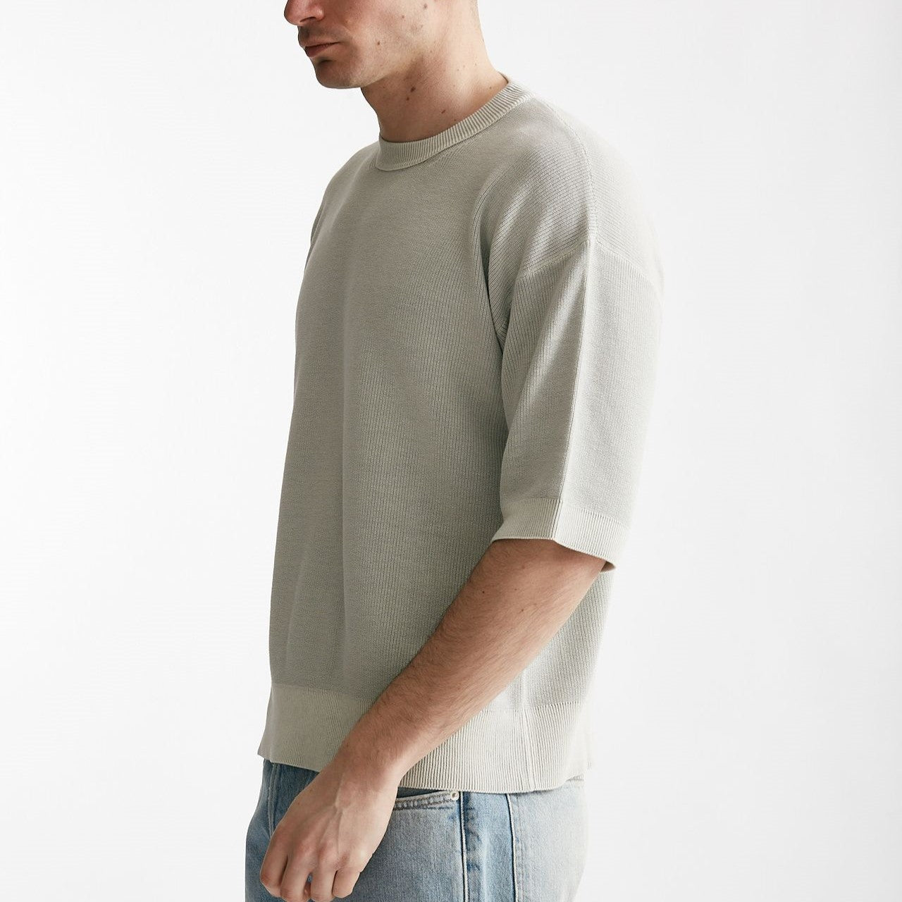 t-shirt in cotone lavato grigio perla men Atomo factory - 7