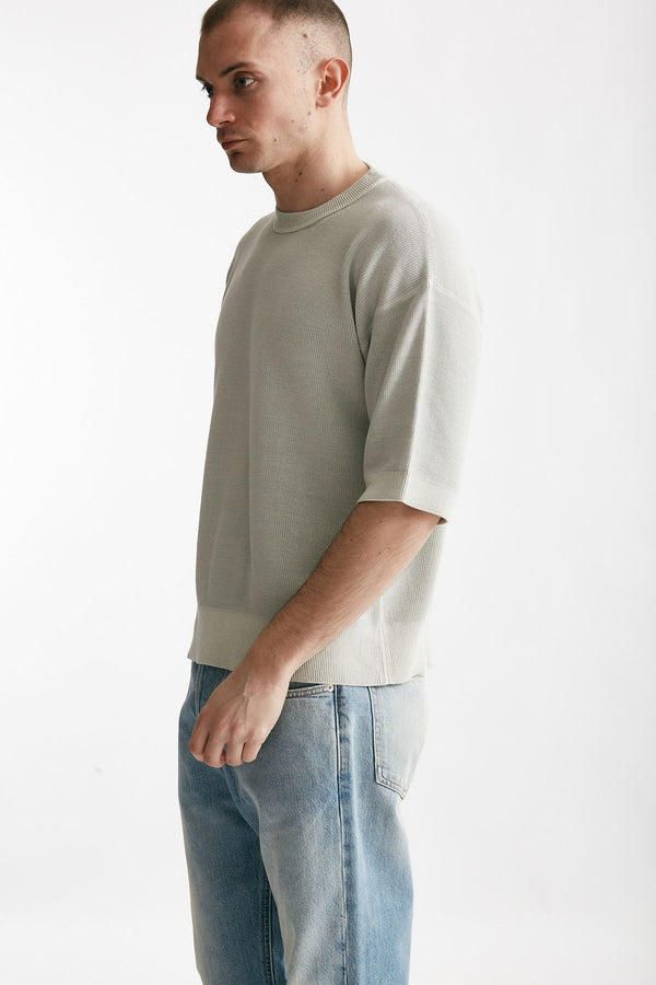 t-shirt in cotone lavato grigio perla men Atomo factory