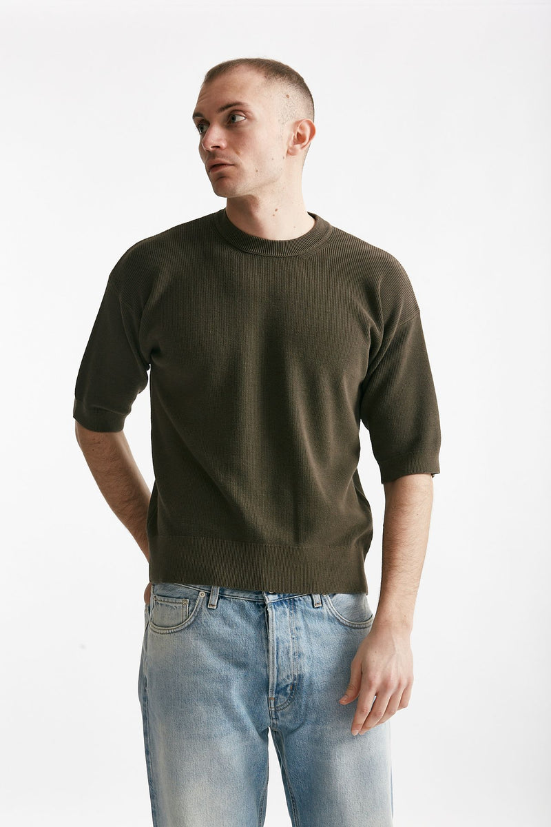 t-shirt in cotone lavato marrone men Atomo factory - 1