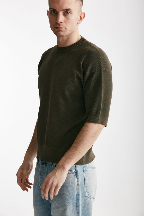 t-shirt in cotone lavato marrone men Atomo factory