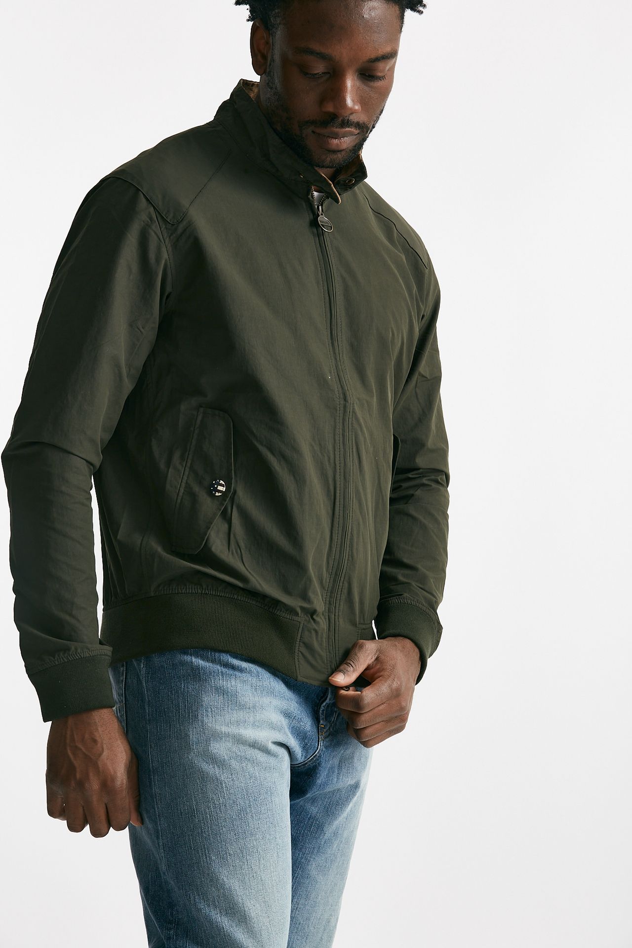 bomber harrington rectifier in cotone verde men Barbour - 4
