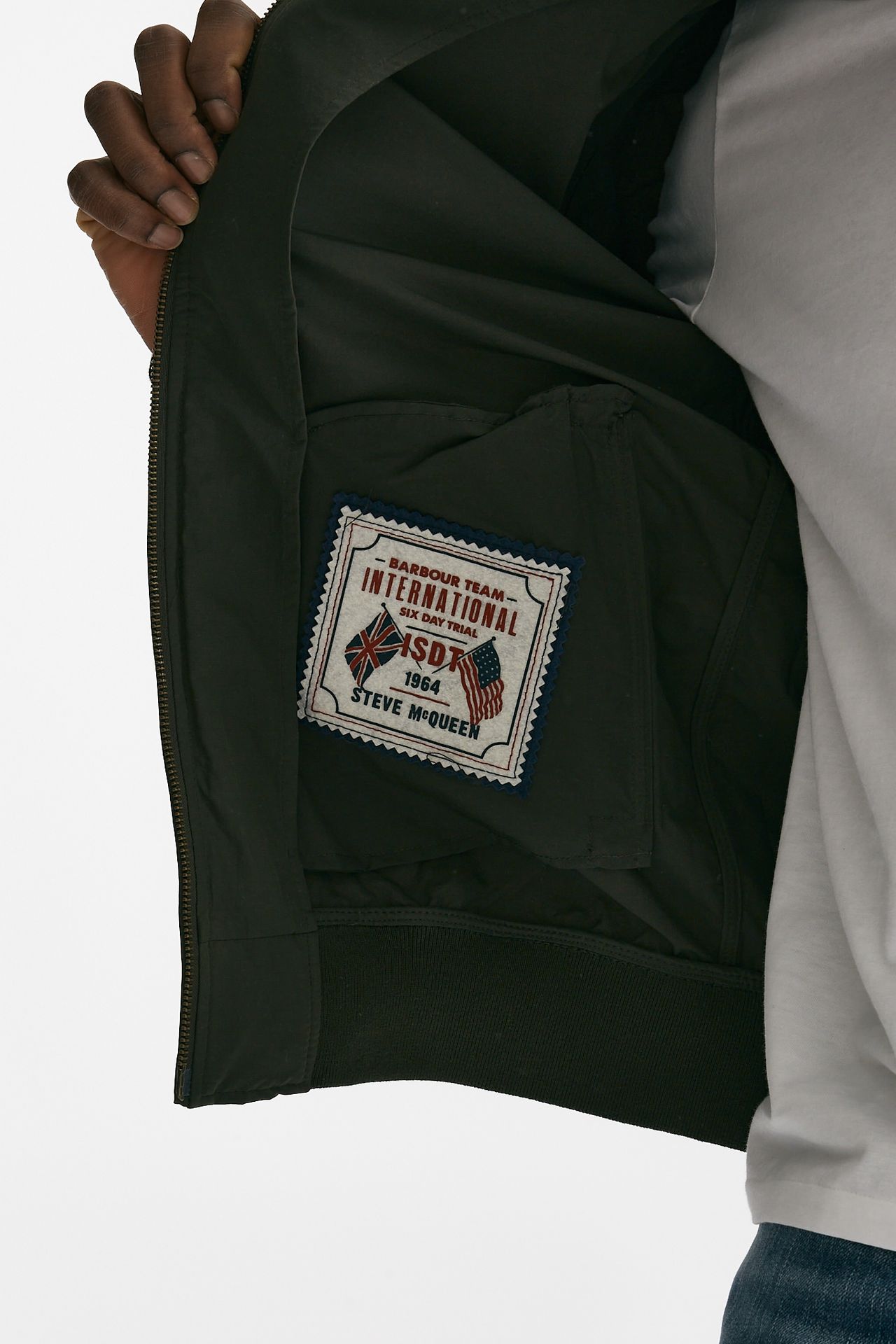 bomber harrington rectifier in cotone verde men Barbour - 9
