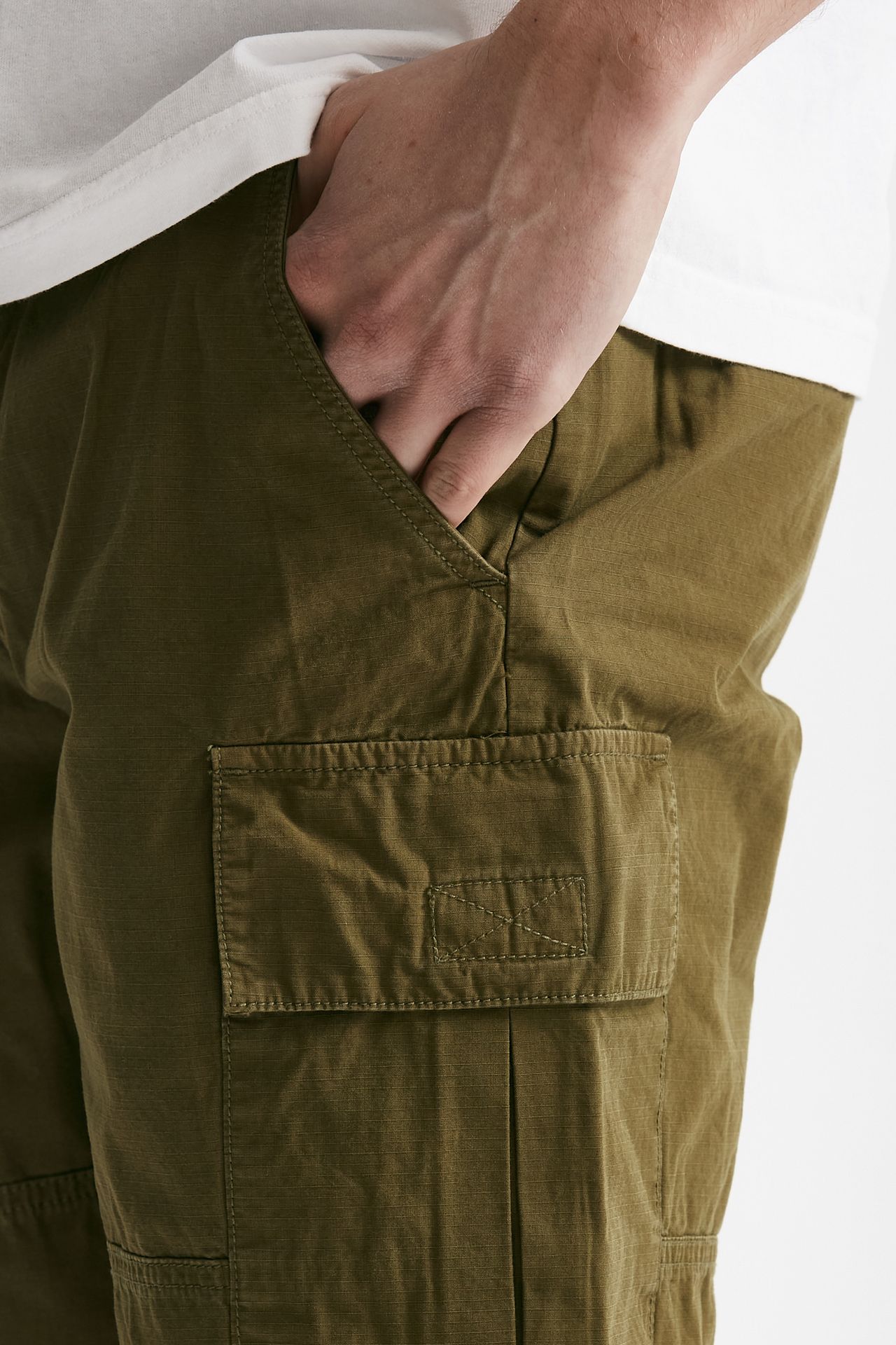 bermuda in cotone ripstop verde militare men Barbour - 7