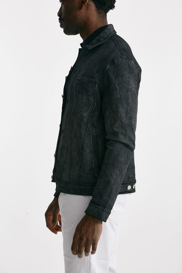 giubbino stretch in pelle grigio men Giorgio brato
