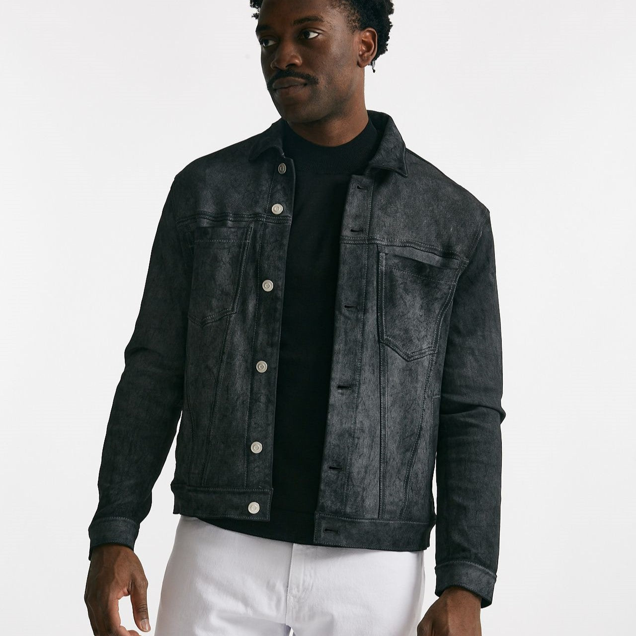 giubbino stretch in pelle grigio men Giorgio brato - 11