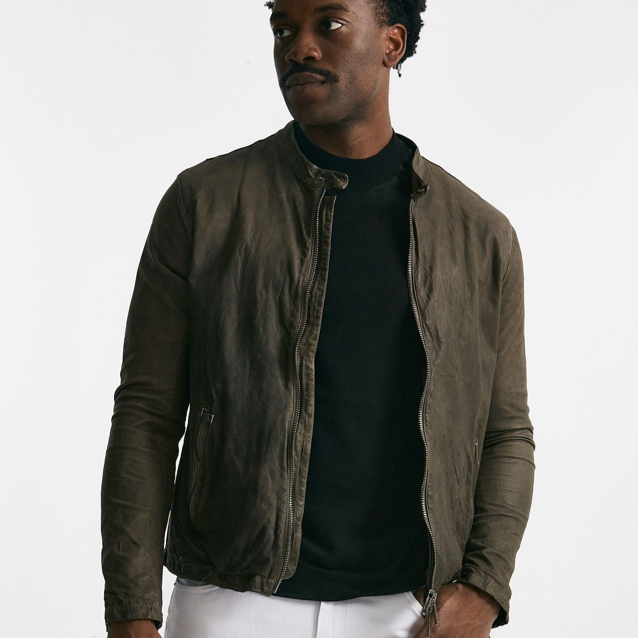 biker in pelle marrone men Giorgio brato - 10