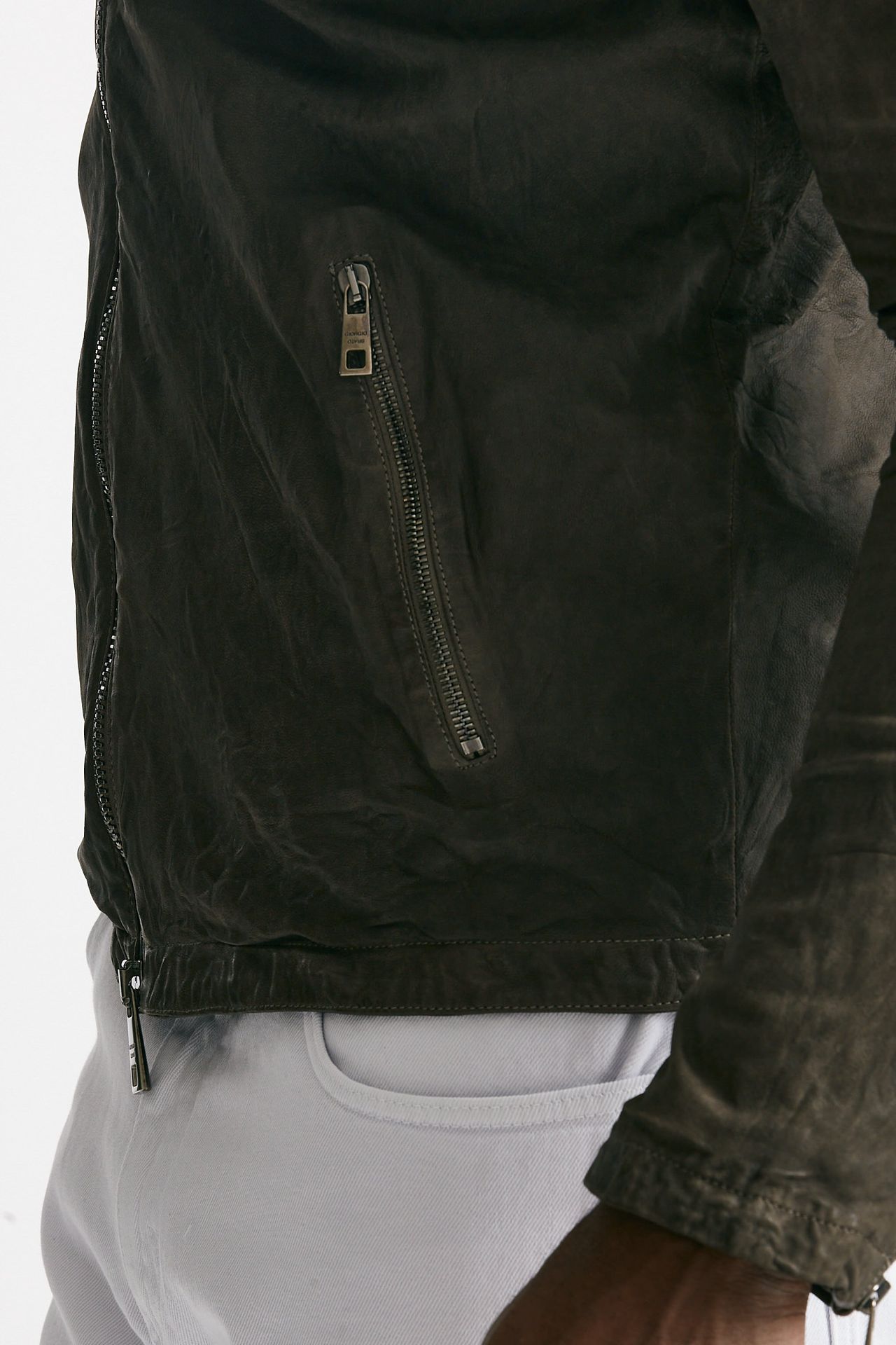 biker in pelle marrone men Giorgio brato - 7