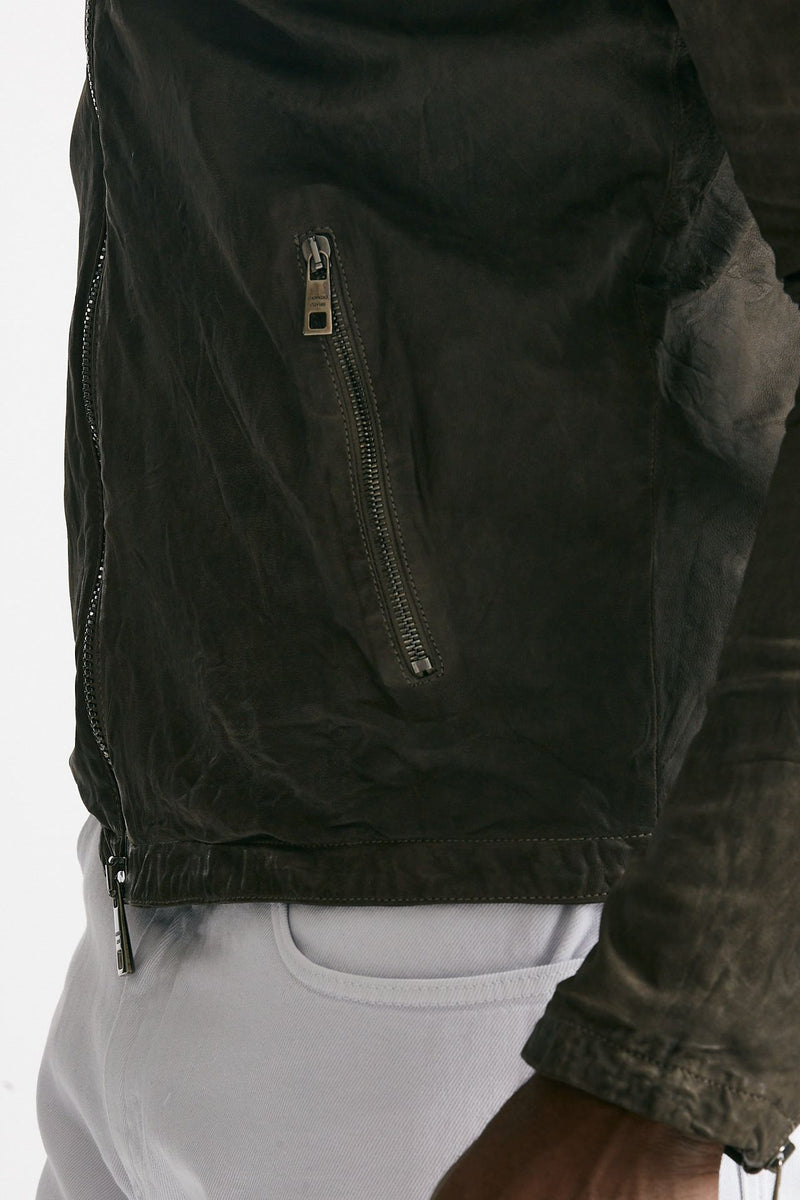 biker in pelle marrone men Giorgio brato - 7