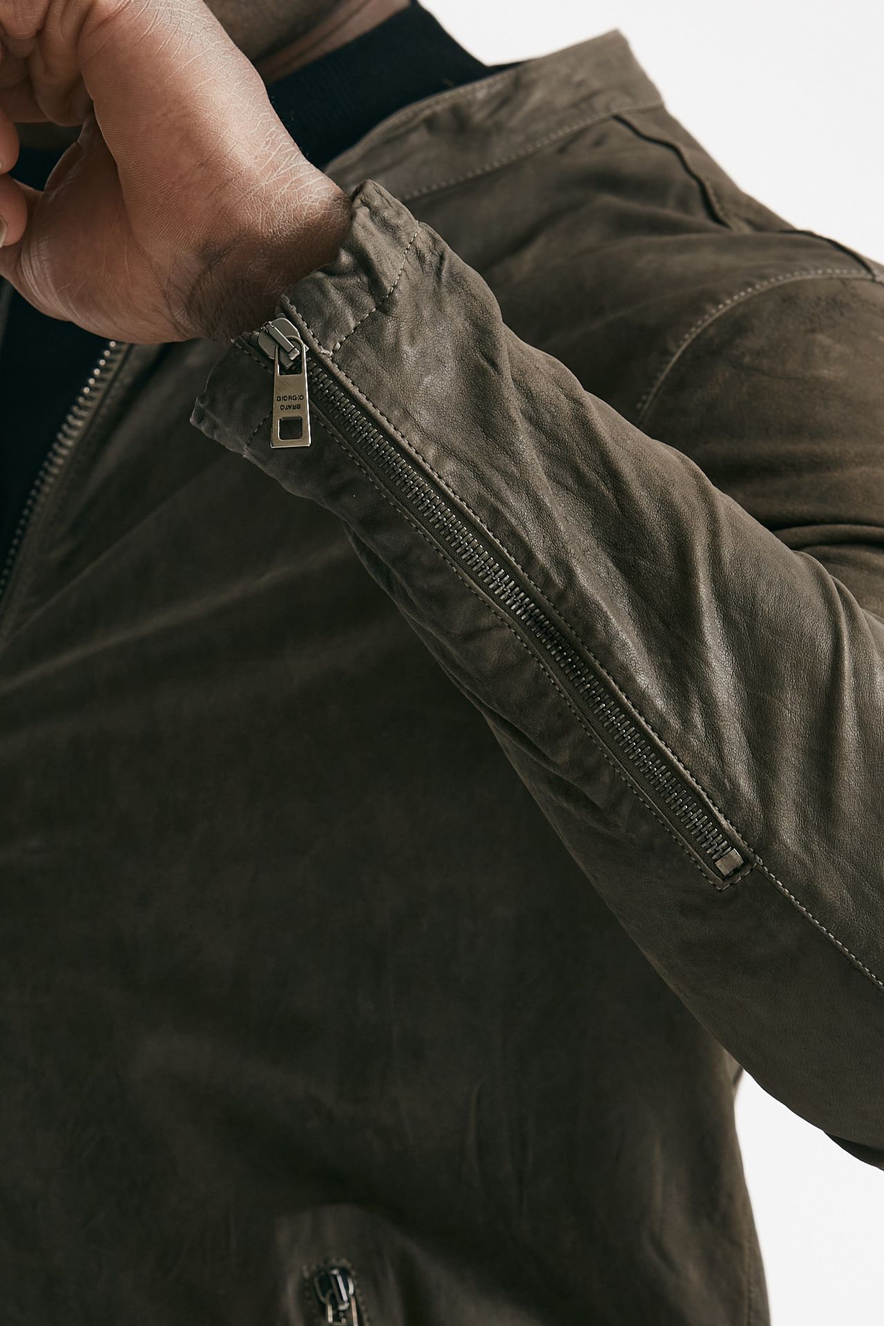 biker in pelle marrone men Giorgio brato - 8