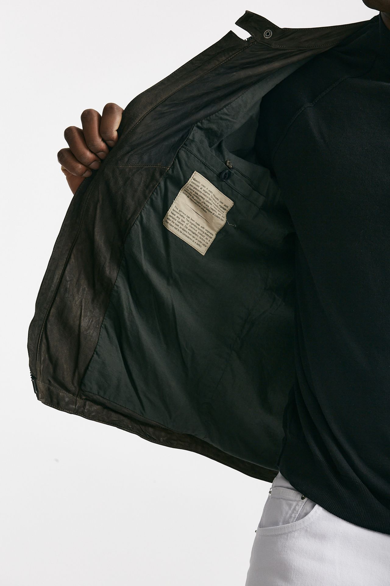biker in pelle marrone men Giorgio brato - 9