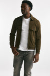 giubbino zip in pelle scamosciata verde giungla men Giorgio brato - 6