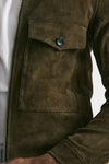 giubbino zip in pelle scamosciata verde giungla men Giorgio brato - 9