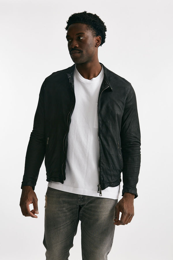 biker in pelle lavata nero men Giorgio brato