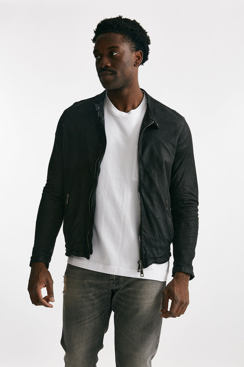biker in pelle lavata nero men Giorgio brato - 1