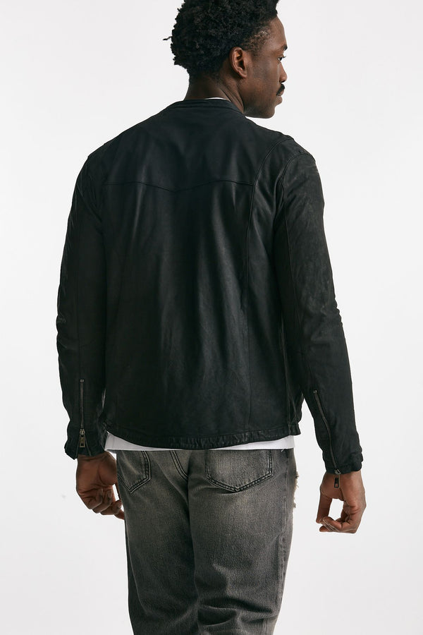 biker in pelle lavata nero men Giorgio brato