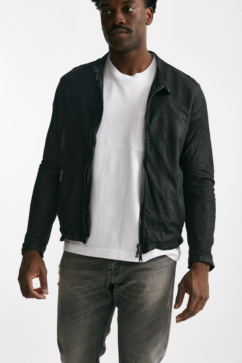 biker in pelle lavata nero men Giorgio brato - 5