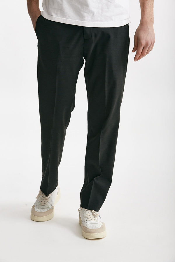 pantalone in poliestere e lana stretch grigio antracite men Covert