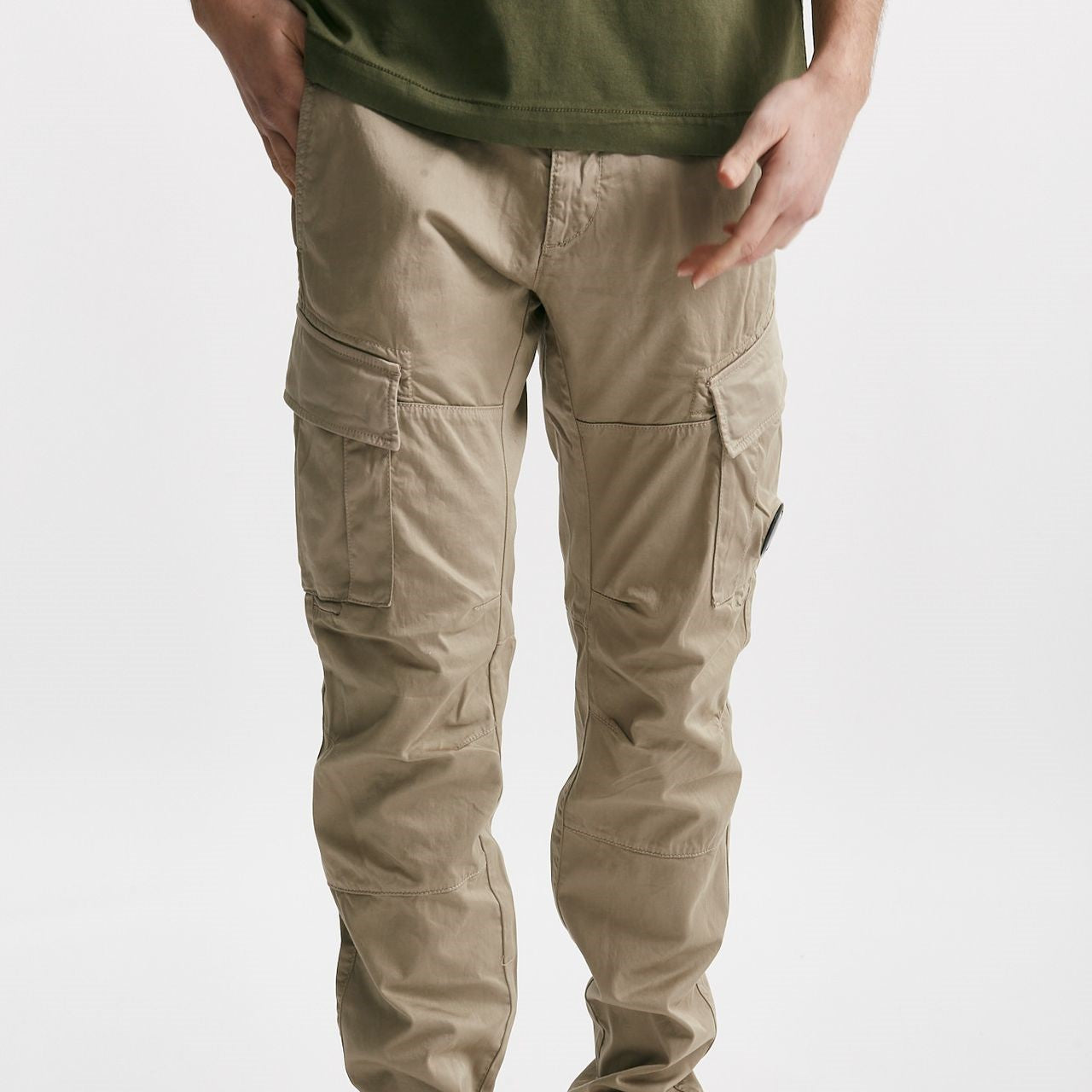 pantalone cargo stretch sateen utility cargo beige men C.p. company - 9