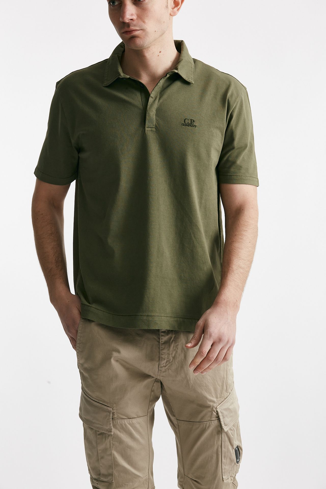 polo in cotone logo polo verde men C.p. company - 1