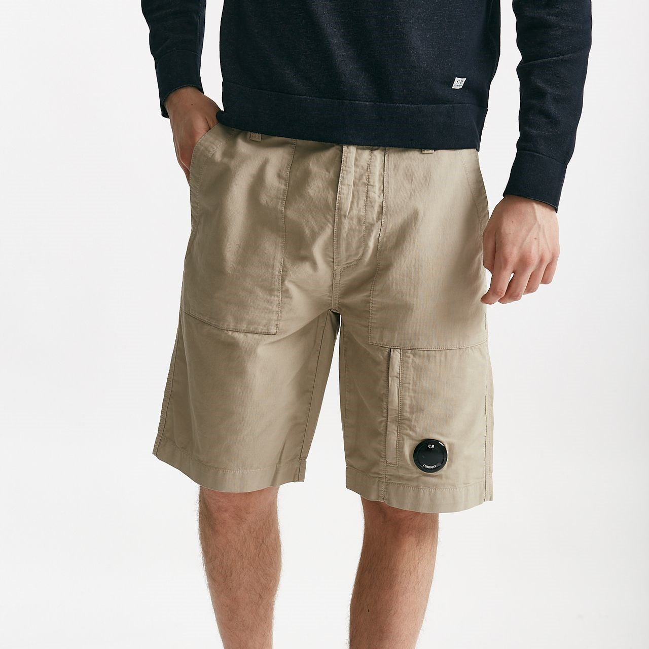 bermuda in cotone ottoman fermo beige men C.p. company - 9