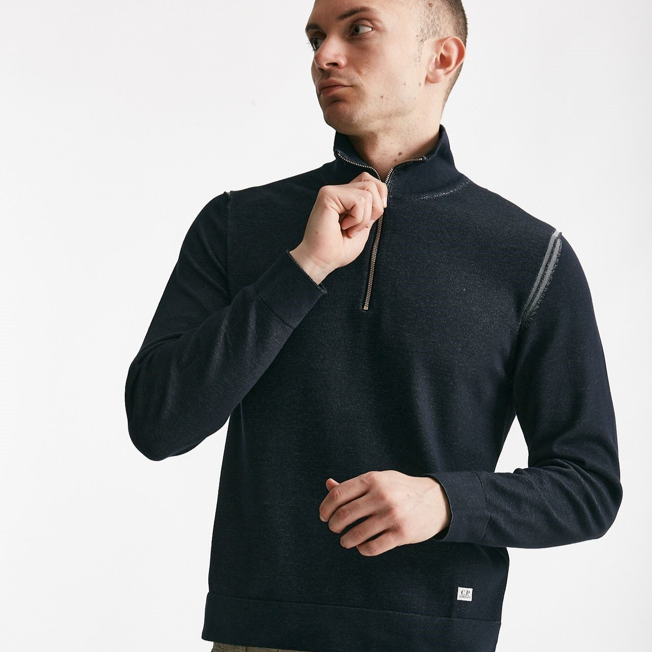 maglia in cotone e poliammide blu melange men C.p. company - 7