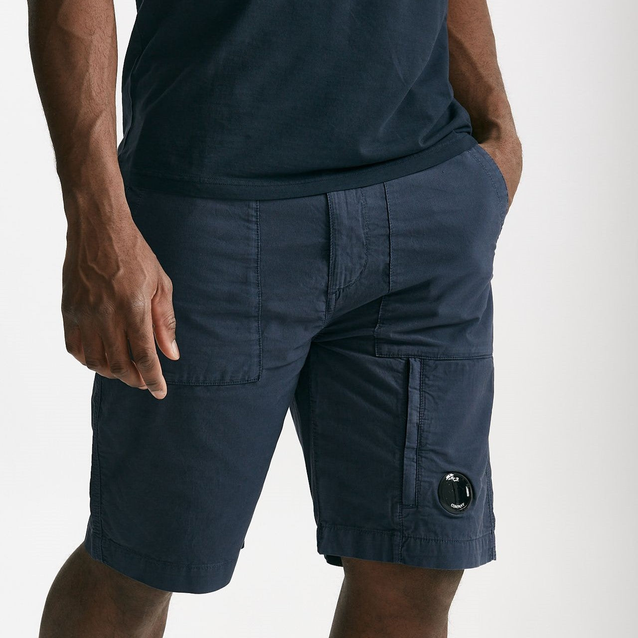 bermuda in cotone ottoman fermo blu men C.p. company - 9