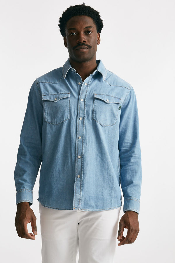 camicia in cotone denim chiaro men Department five