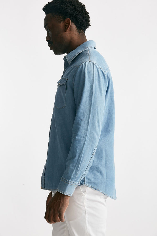 camicia in cotone denim chiaro men Department five
