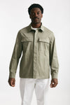 overshirt in cotone stretch verde men Department five - 1