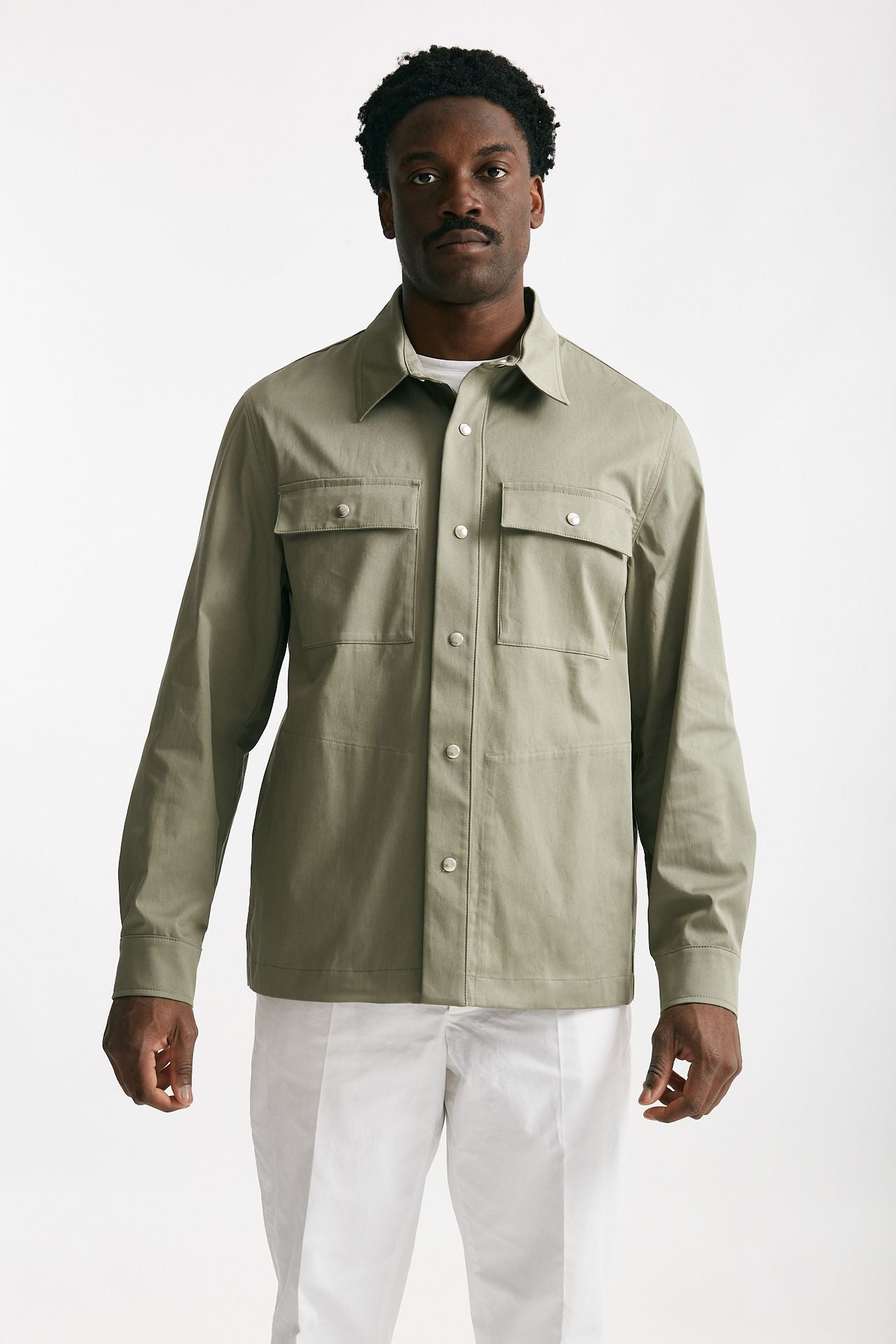 overshirt in cotone stretch verde men Department five - 1