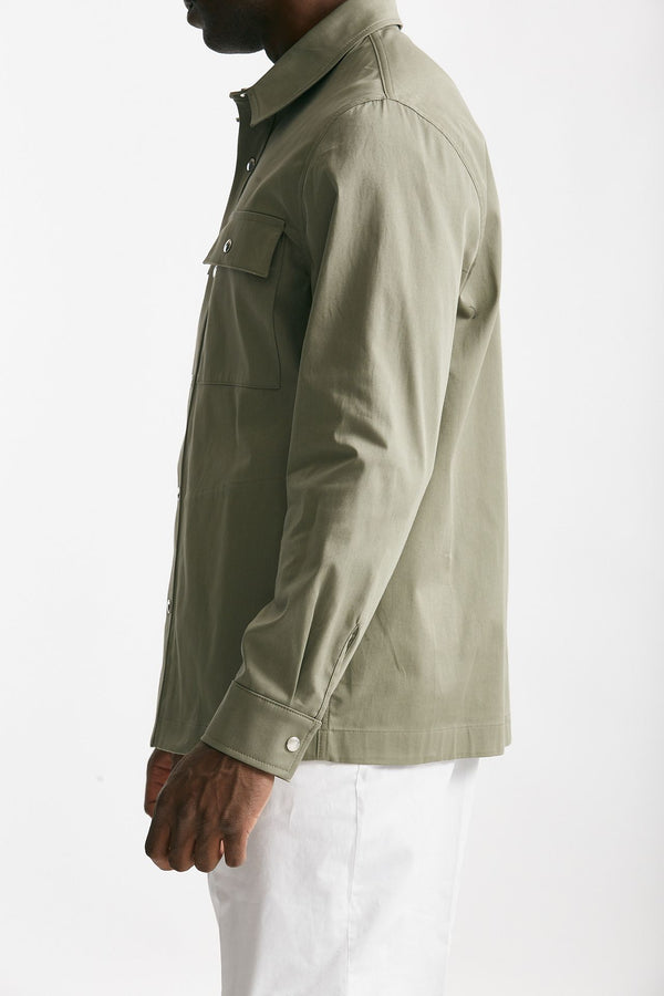 overshirt in cotone stretch verde men Department five