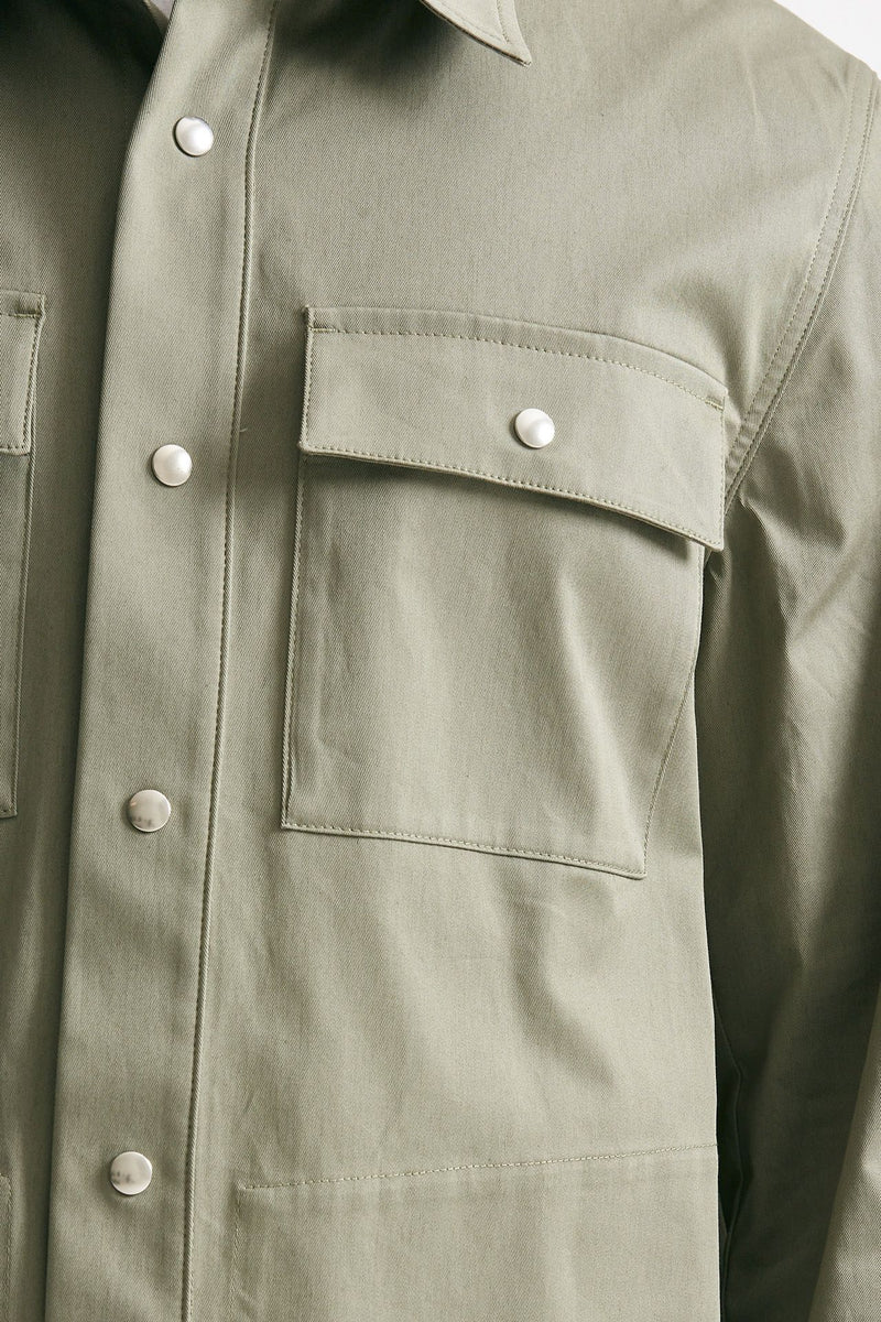 overshirt in cotone stretch verde men Department five - 6